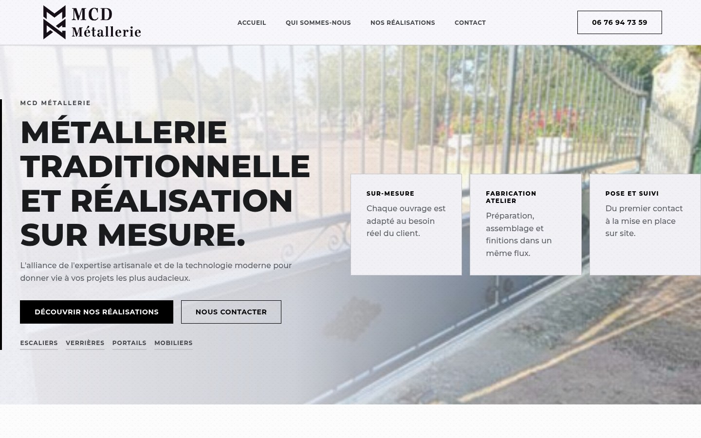 Aperçu du projet MCD Métallerie