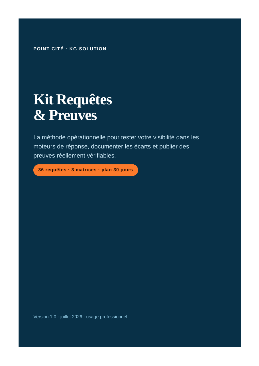 Couverture du Kit Requêtes et Preuves POINT CITÉ